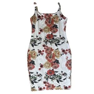 Chicme Slip Rose Floral Dress Spaghetti Strap Large